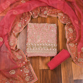 Crush Shimmer Pink Unstitched Suit